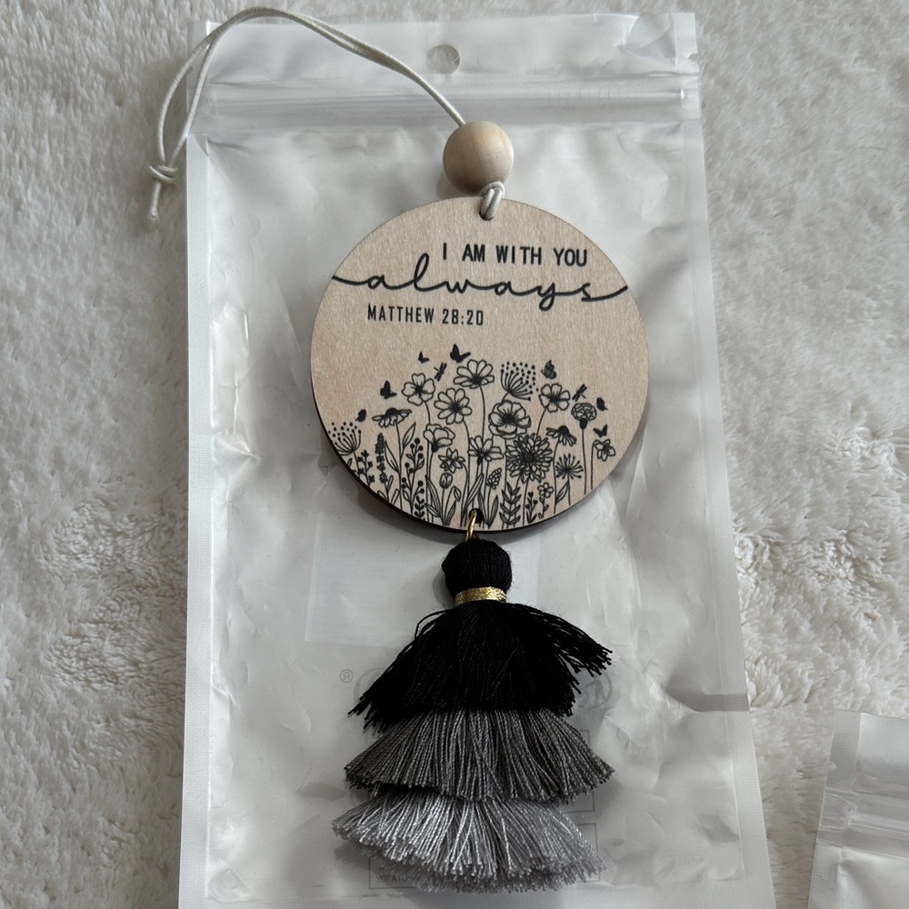 Inspirational Scripture Rear View Mirror Hanging Daily Inspiration with Tassels - Picture 8 of 10